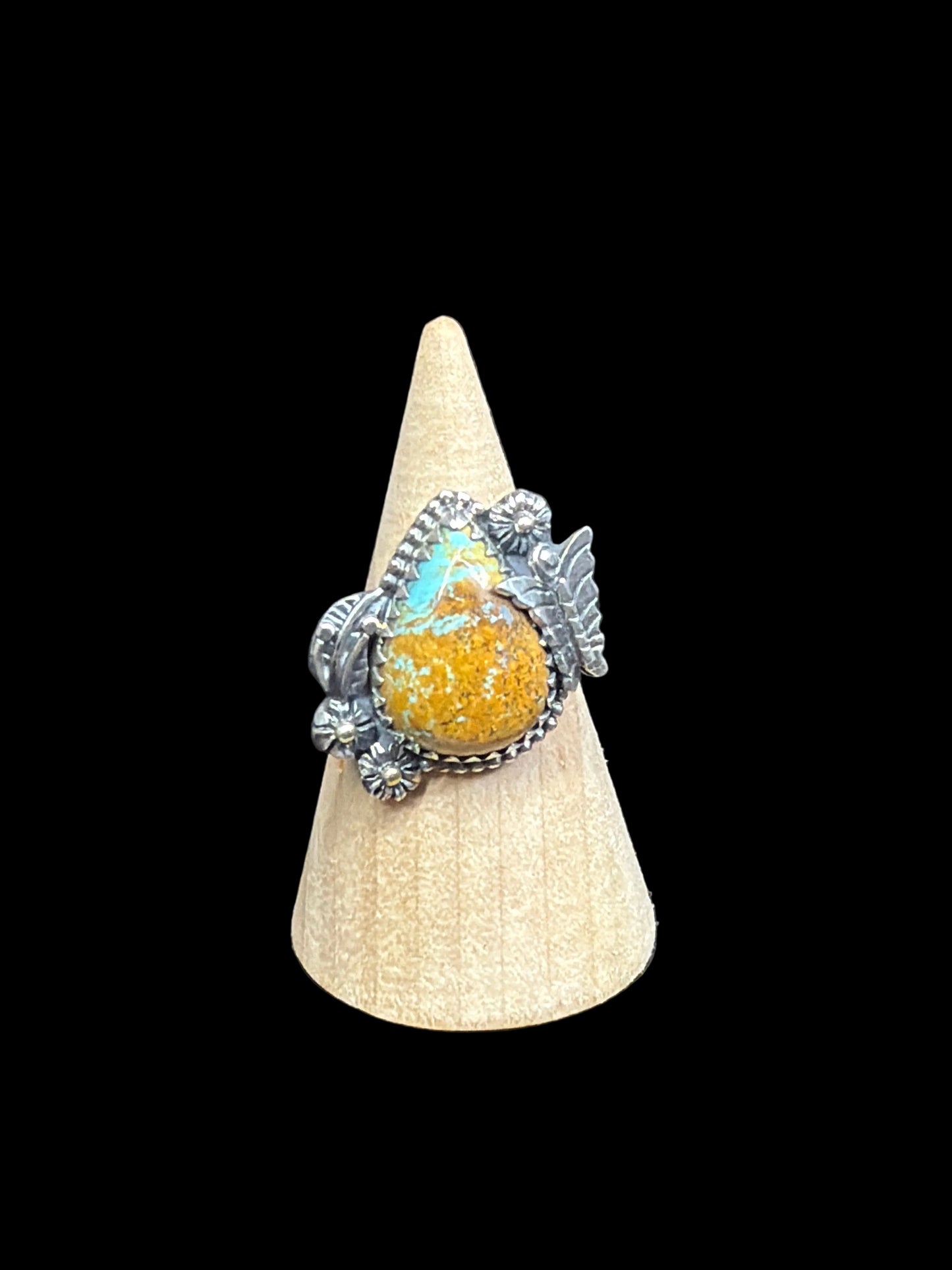 Handcrafted Turquoise Teardrop Rings