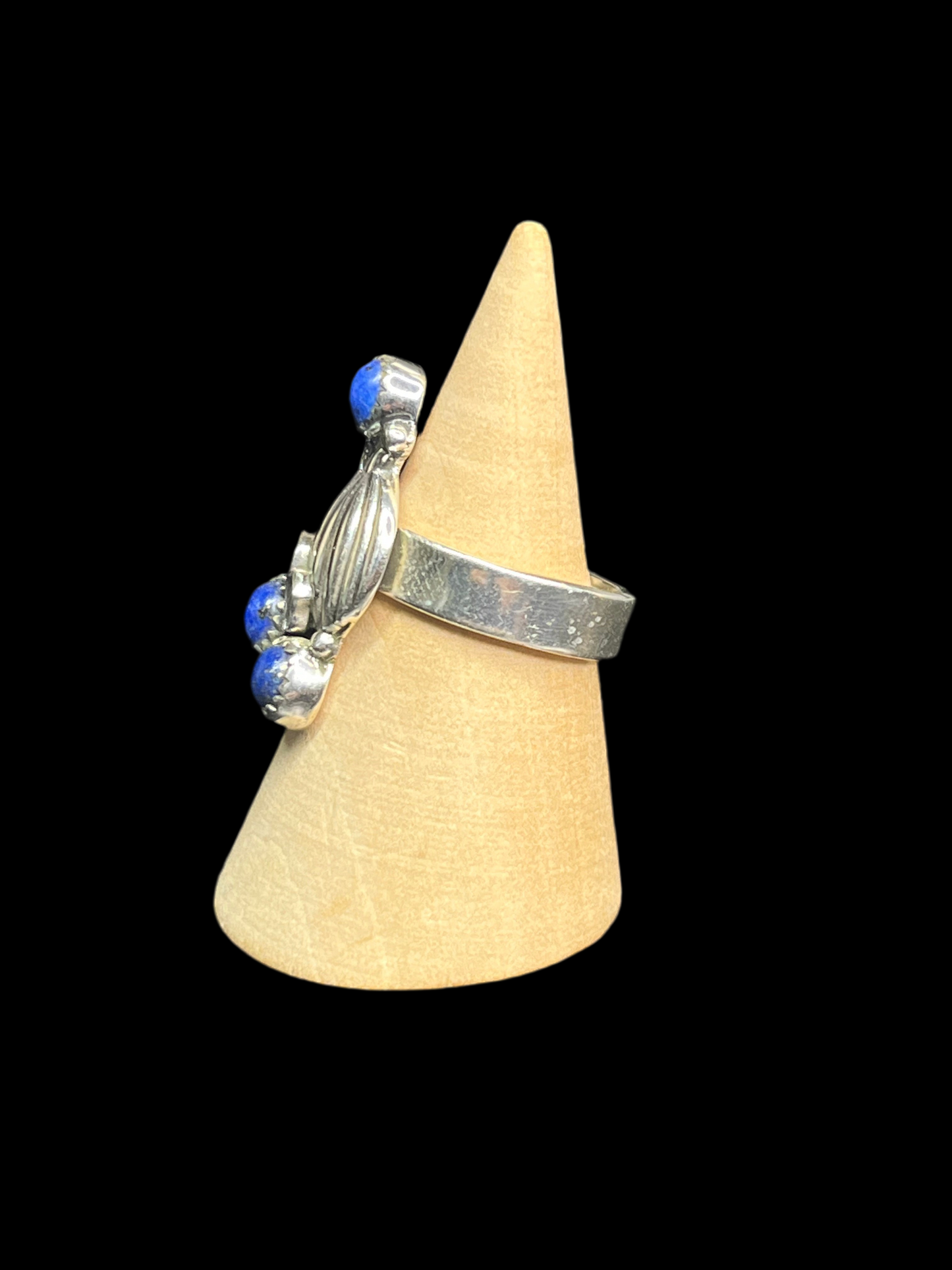 Pumpkin & Leaves Lapis Lazuli Ring - Adjustable