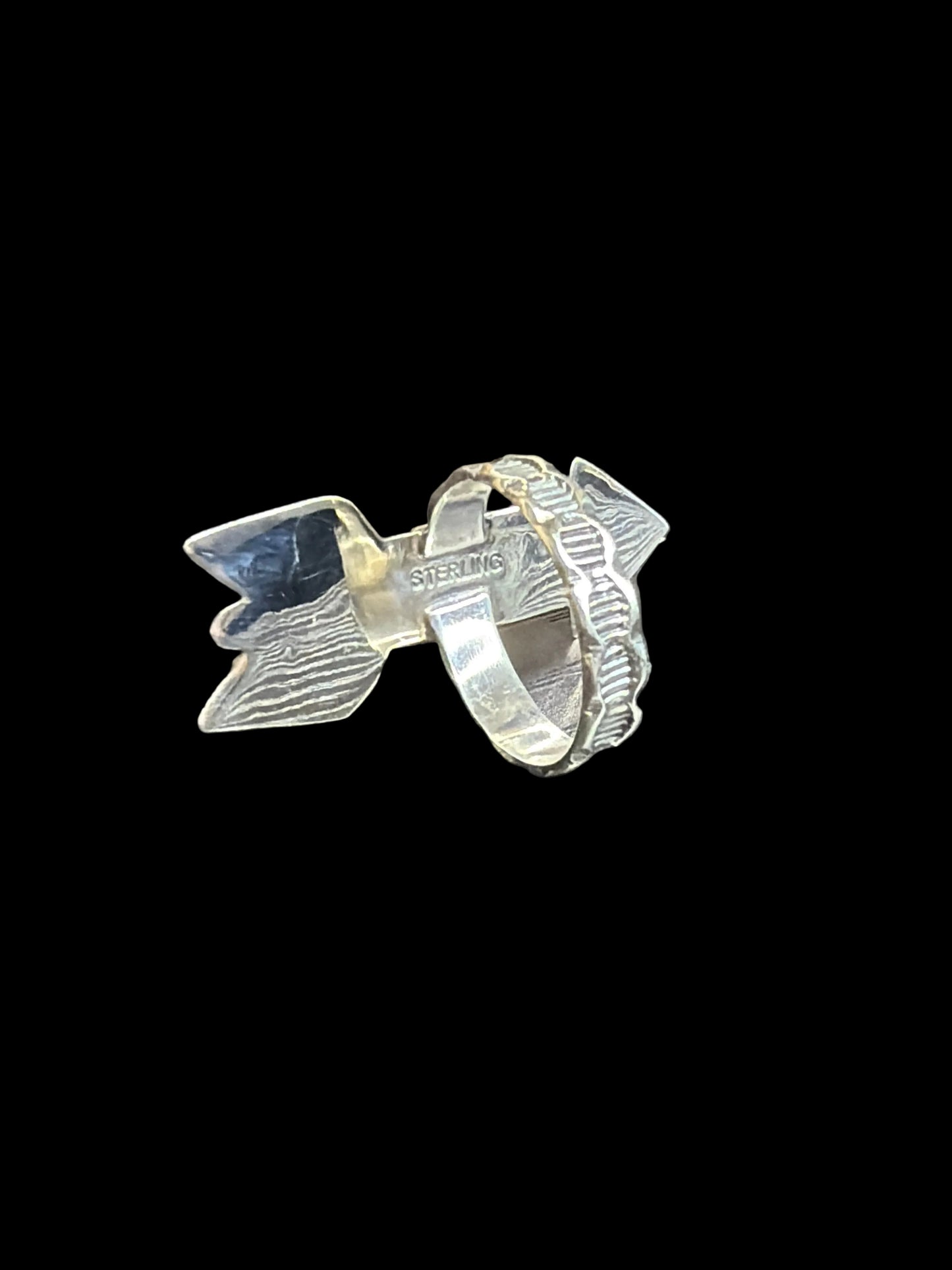 Handcrafted Kingman Turquoise Arrow Ring - size 8.25