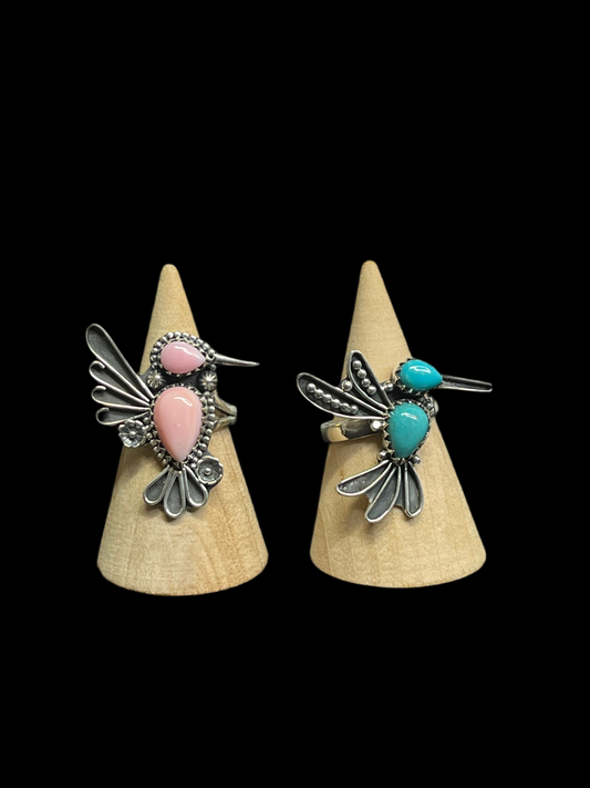 Handcrafted Hummingbird Rings - Sterling Silver