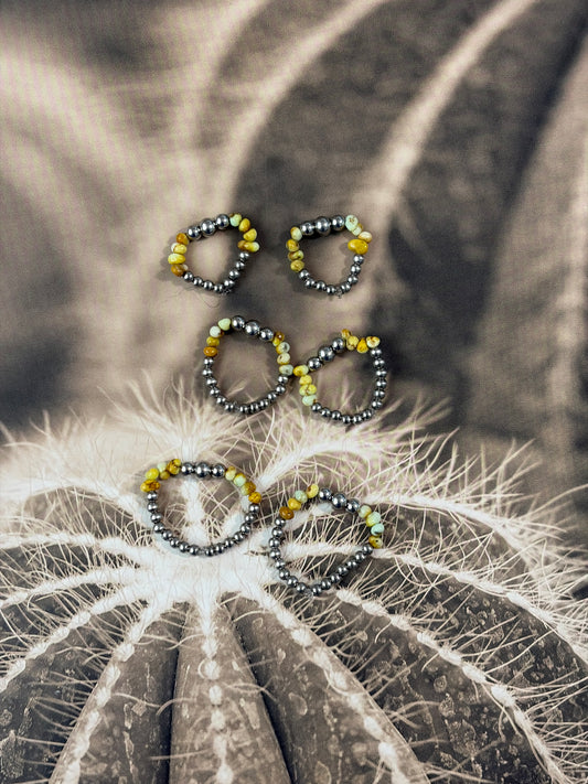 Desert Steel & Palomino Nugget Stretch Rings