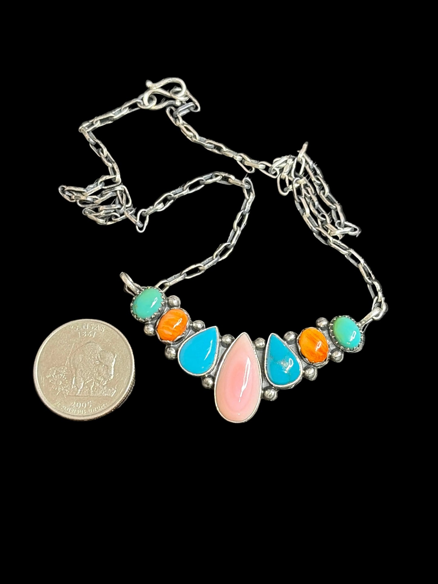 Handcrafted Multi-Stone Bar Necklace