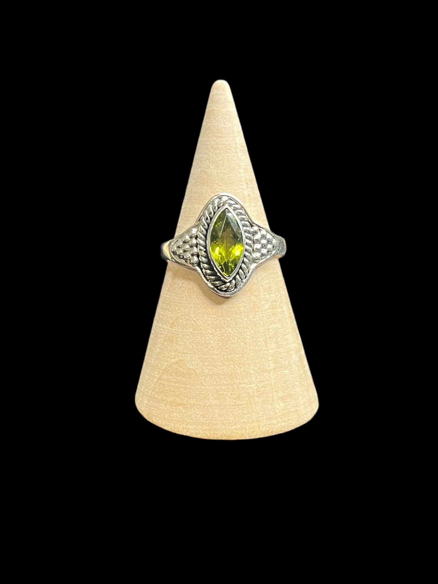 Peridot Sterling Silver Ring - size 8