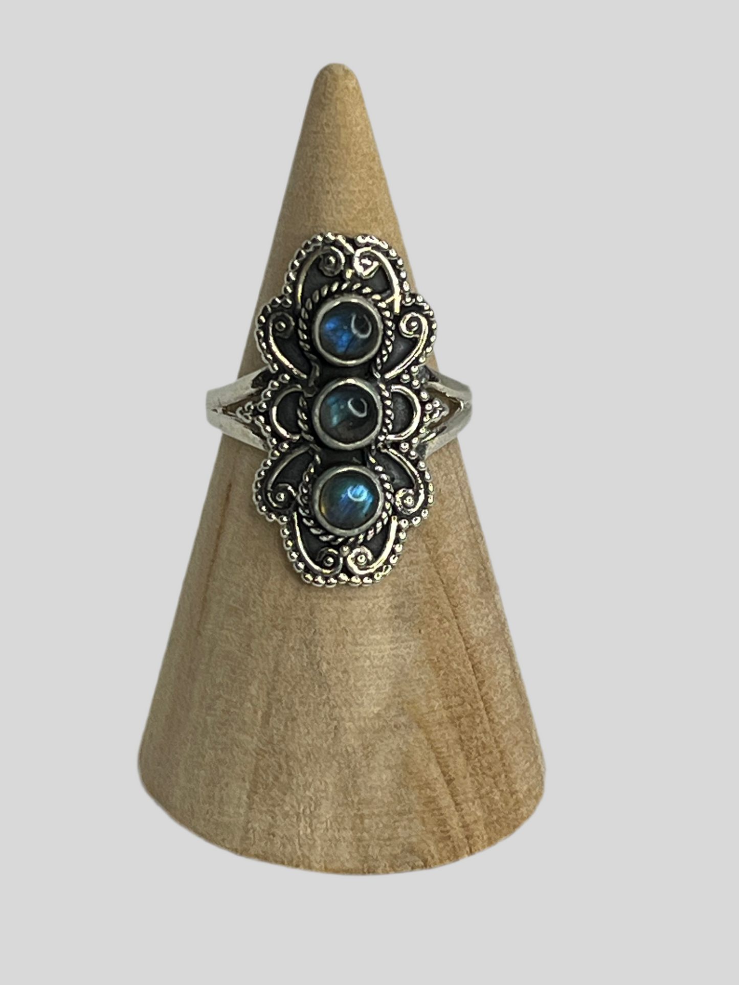 Triple Stone Sterling Silver Rings