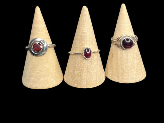 Garnet Sterling Silver Rings