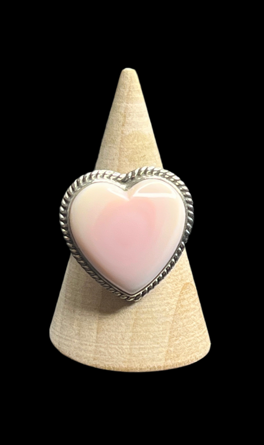 Pink Conch / Queen Conch Sterling Silver Ring - size 10