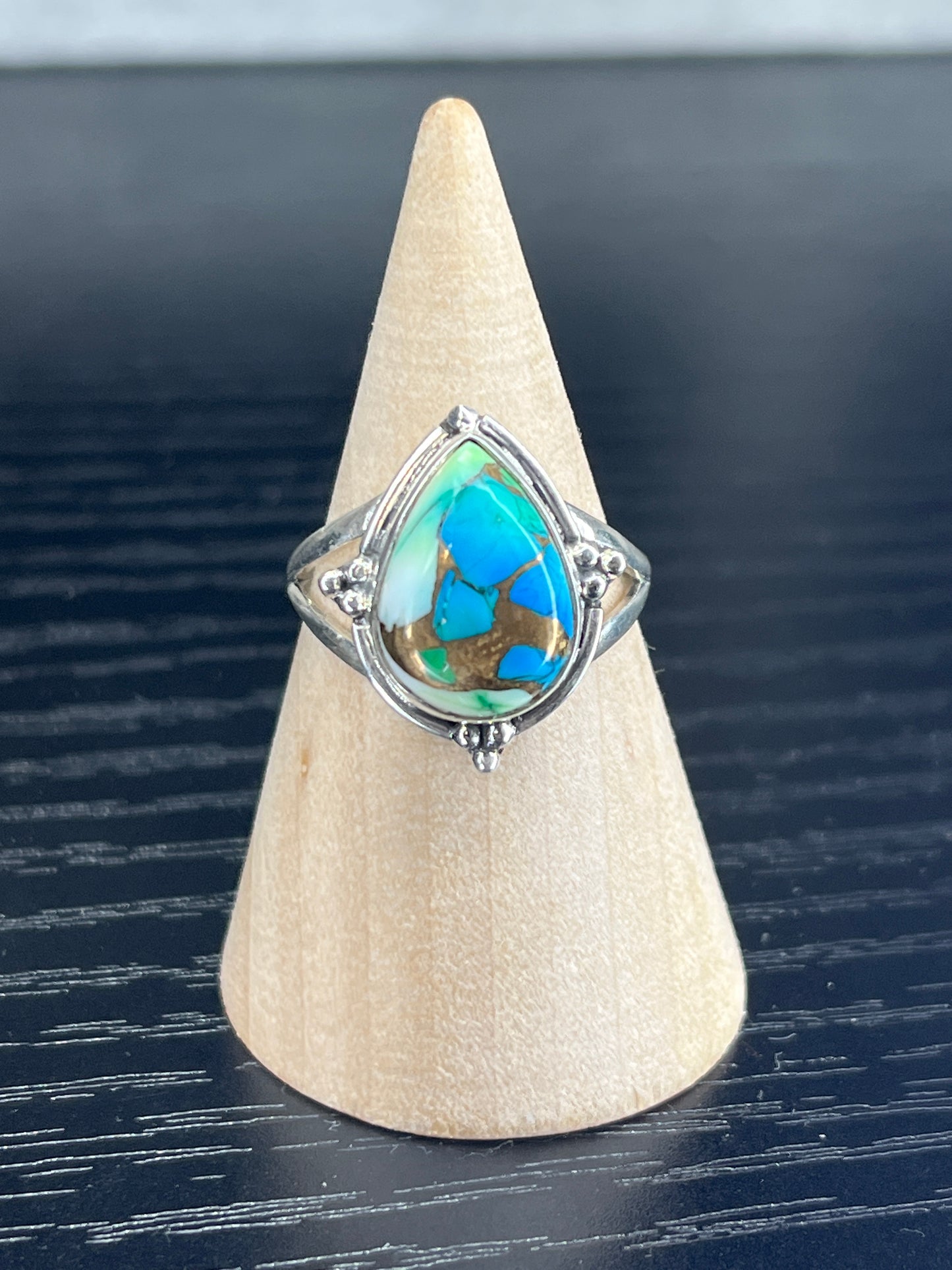 Peacock Dahlia Sterling Silver Rings