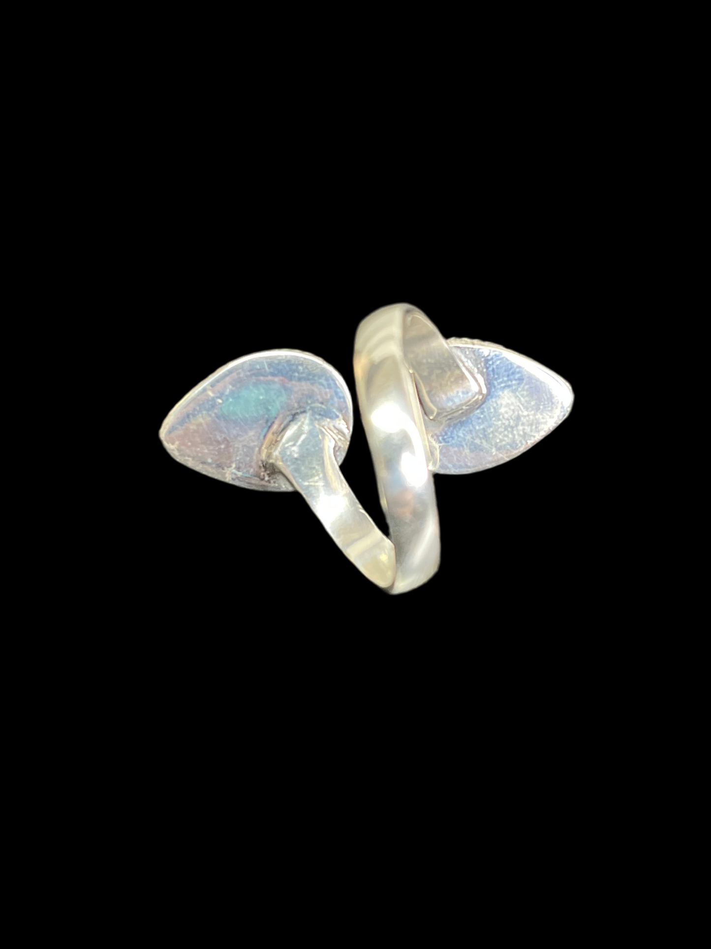 Double Turquoise Bypass Ring - adjustable