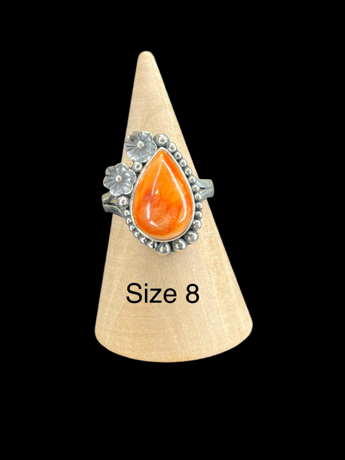 Orange Spiny Sterling Silver Rings