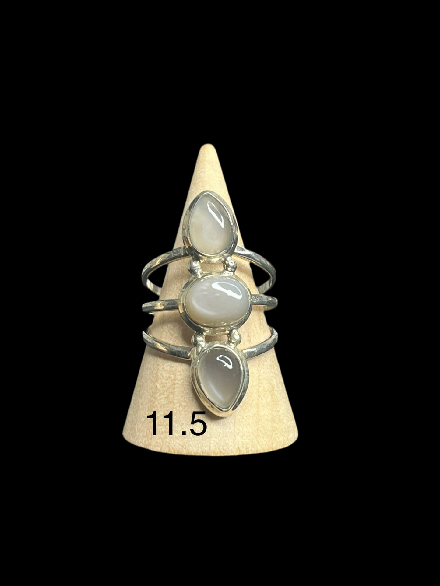 Grey Moonstone Sterling Silver Rings