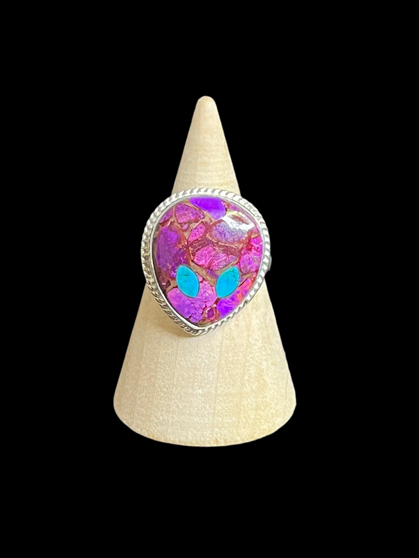 Purple Mojave Alien Ring - size 8