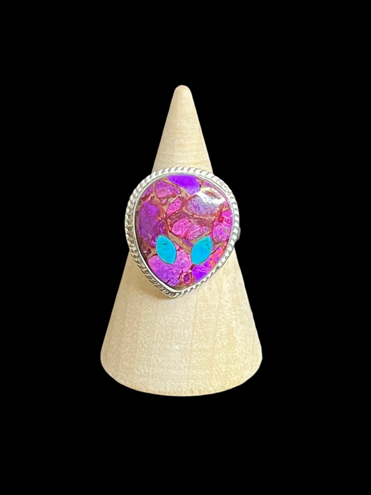 Purple Mojave Alien Ring - size 8