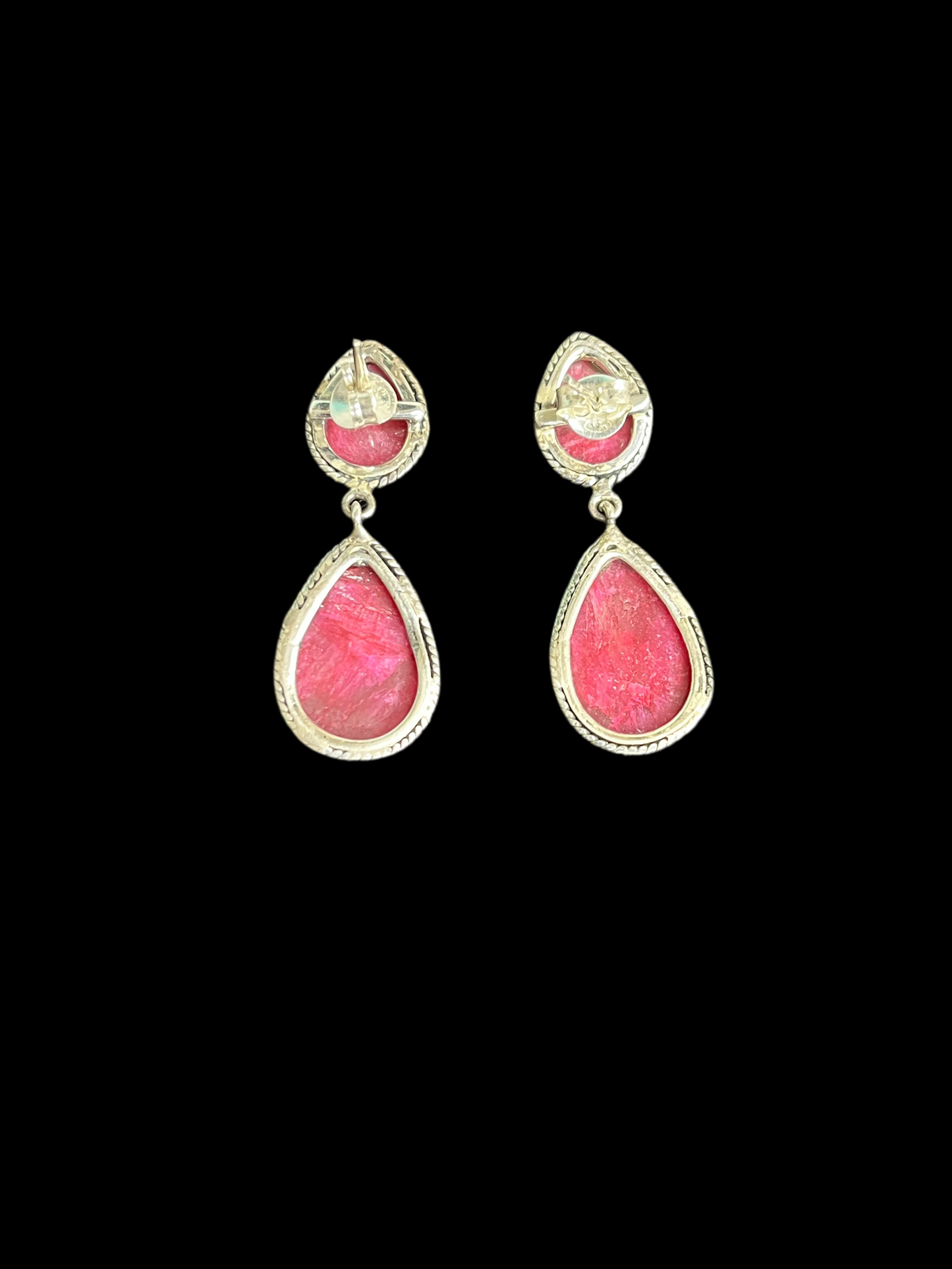 Kashmir Ruby Sterling Silver Earrings