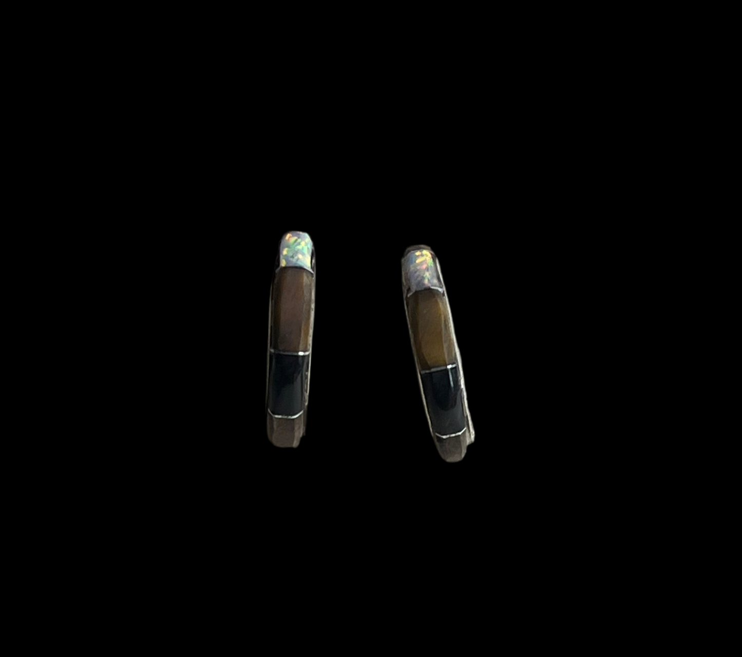 Inlay Sterling Silver Earrings - Artist Signed