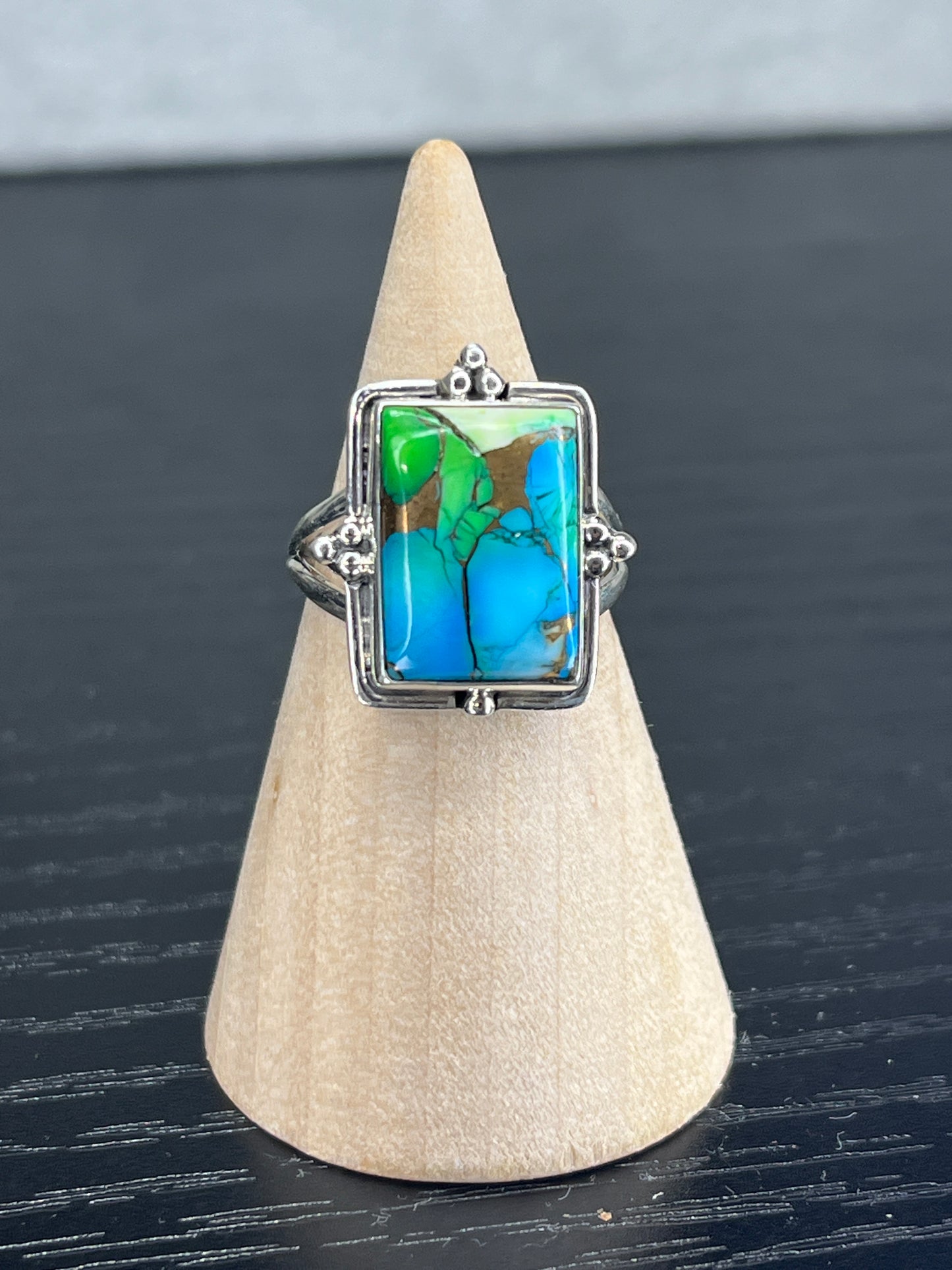 Peacock Dahlia Sterling Silver Rings