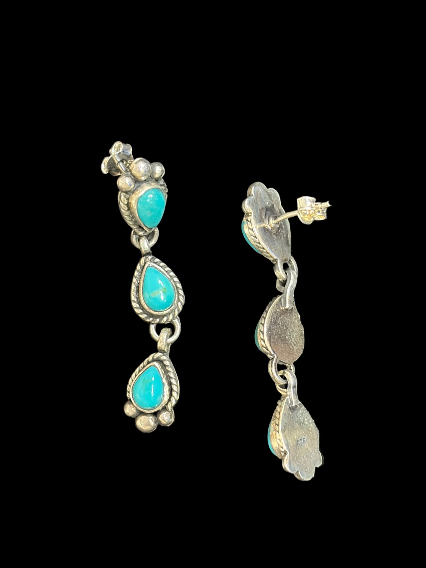 Handcrafted Kingman Turquoise Drop Earrings