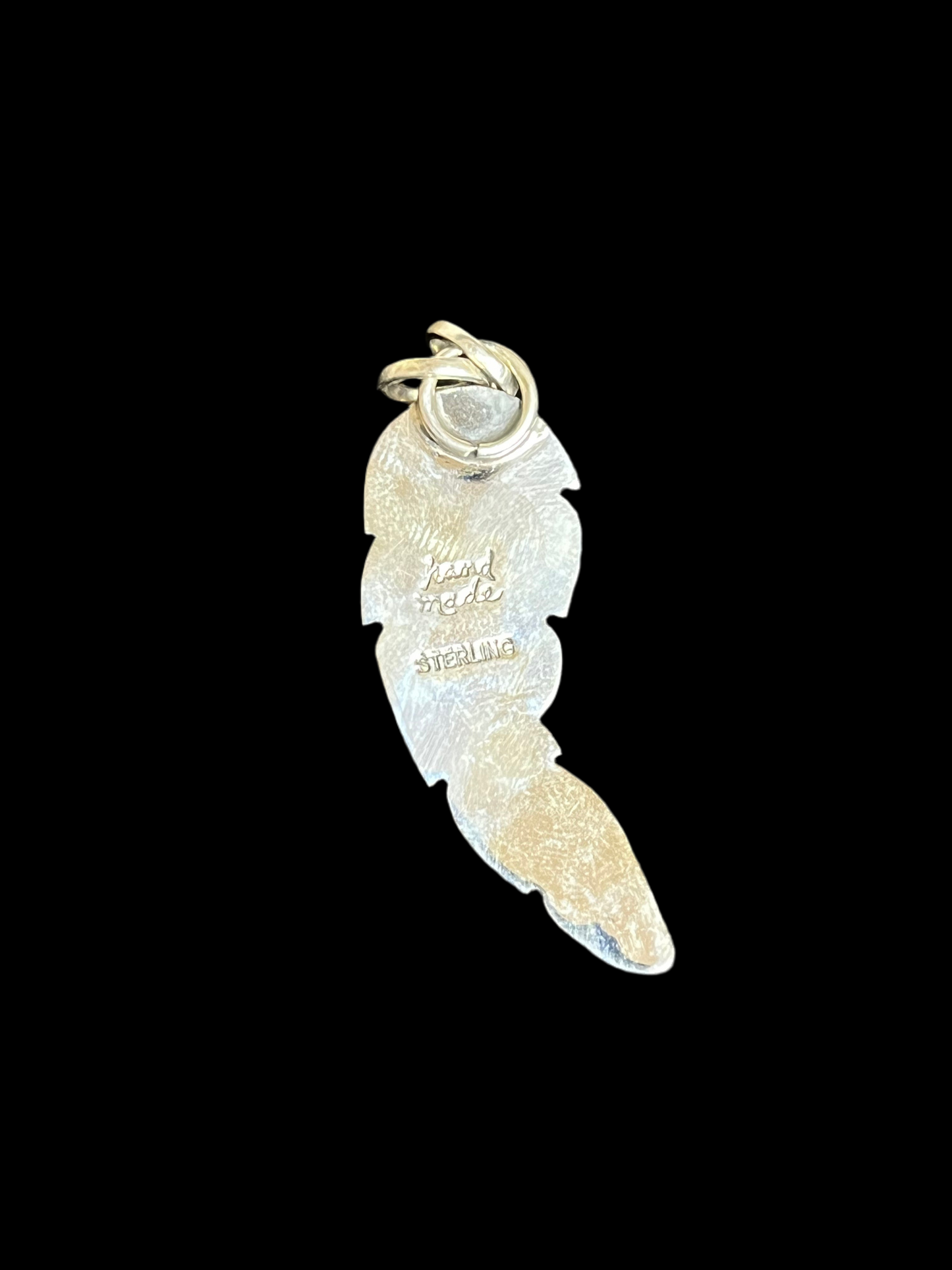Orange Spiney Feather Pendant