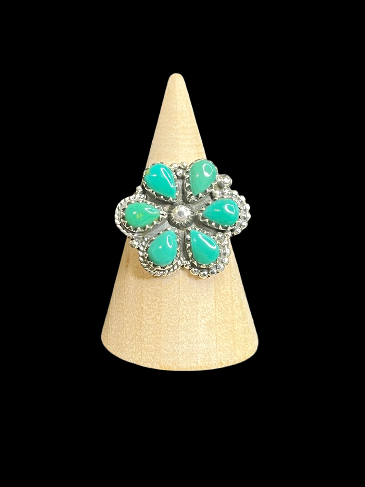 Kingman Turquoise Cluster Ring - size 9
