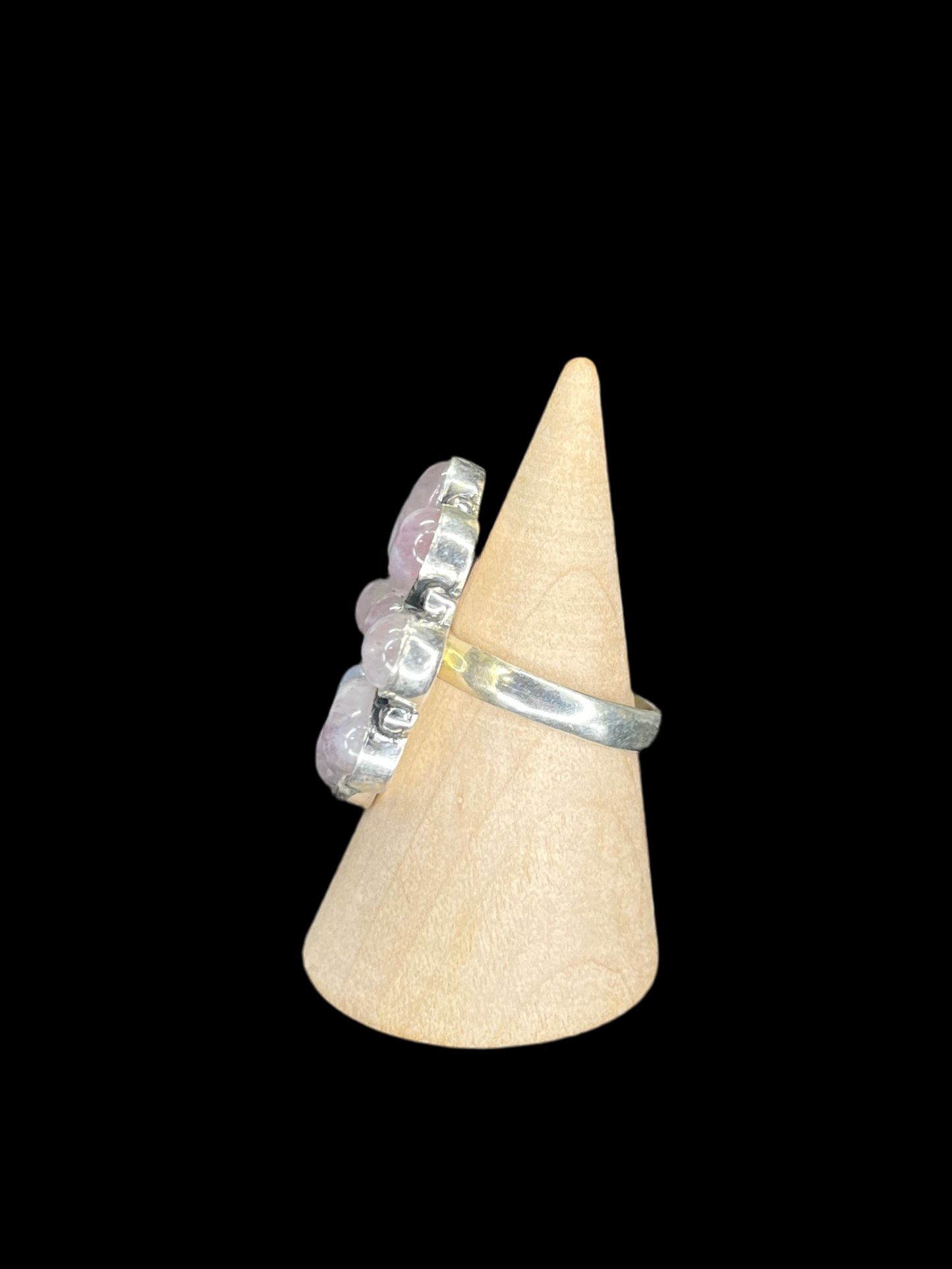 Pink Moonstone Cluster Ring - size