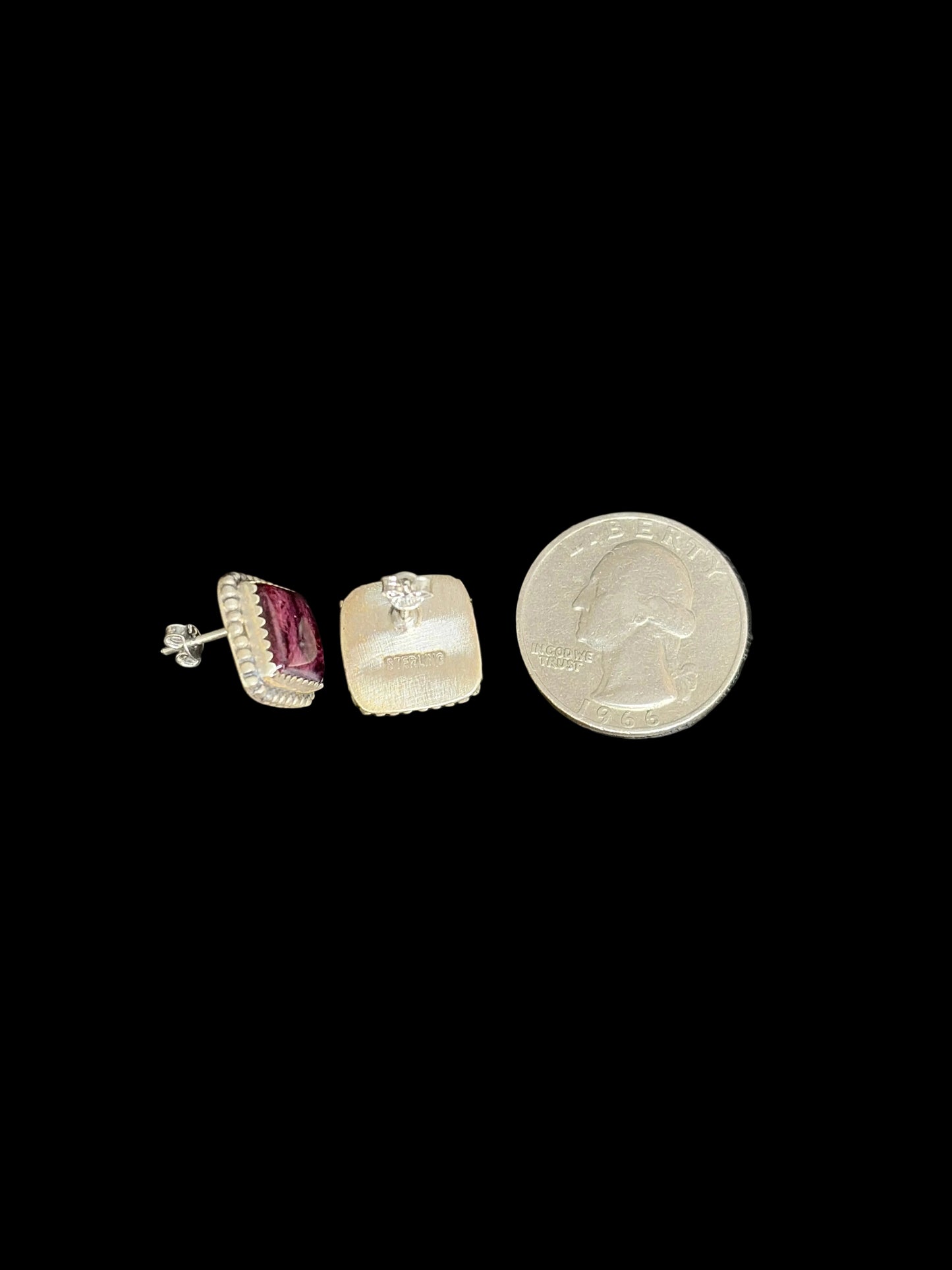 Purple Spiny Square Earrings
