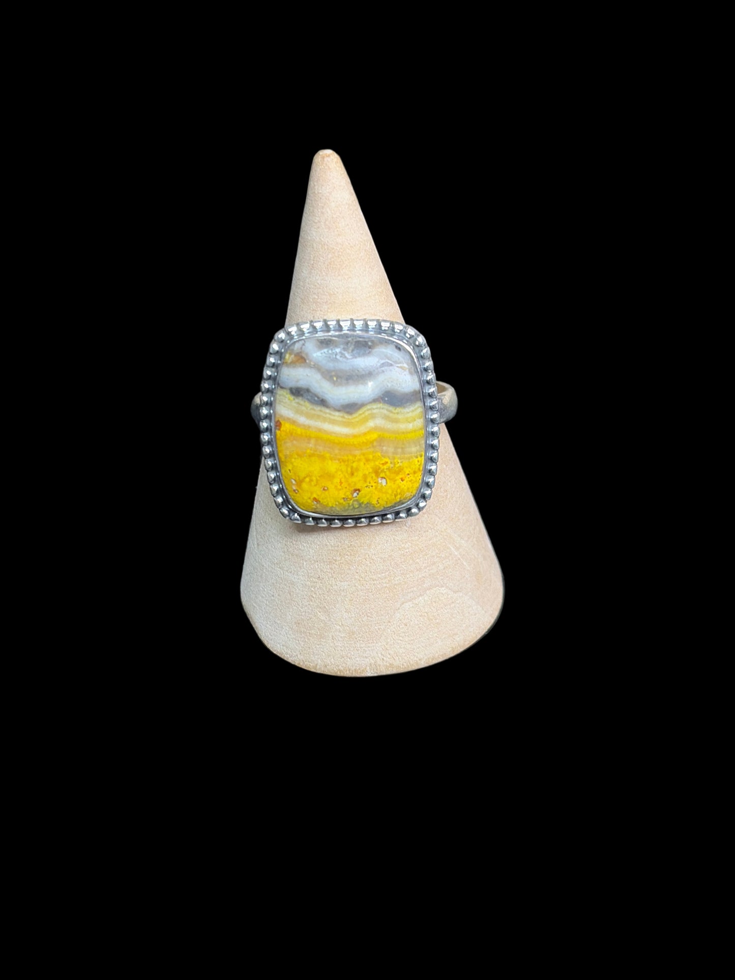 Bumblebee Jasper Sterling Silver Rings