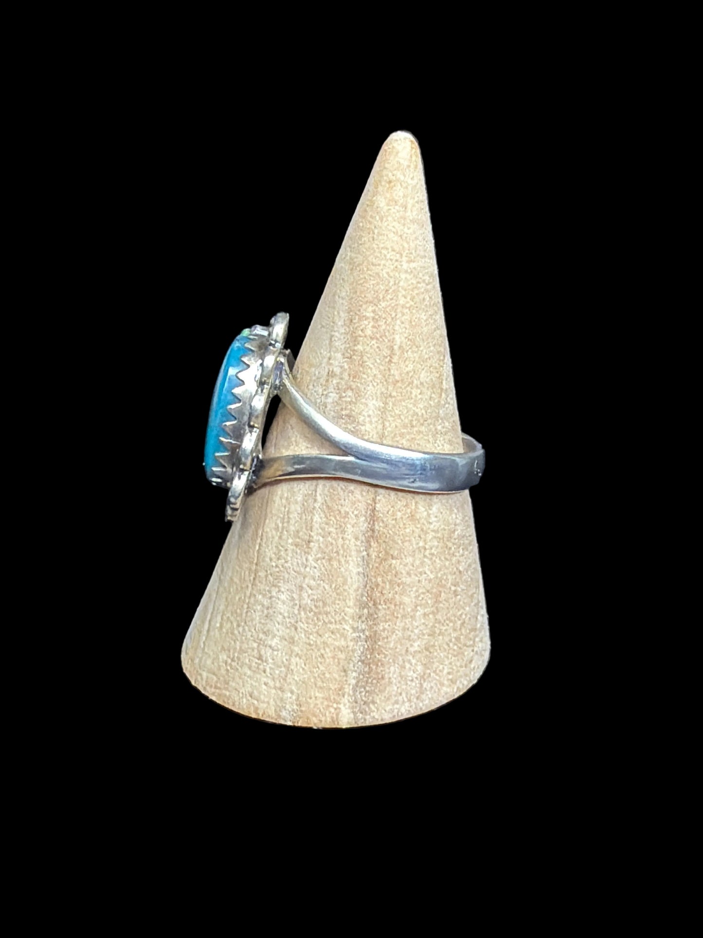 Handcrafted Double Kingman Turquoise Ring - size 10