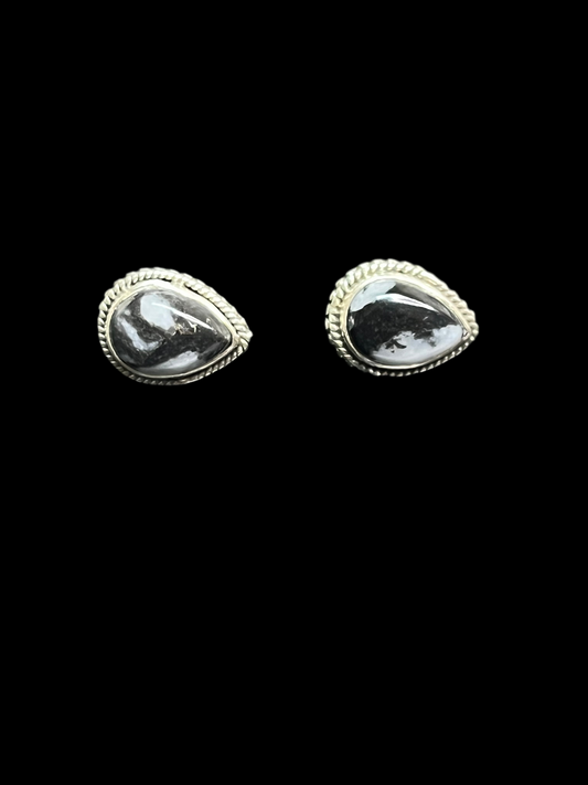 Zebra Jasper Post Back Earrings