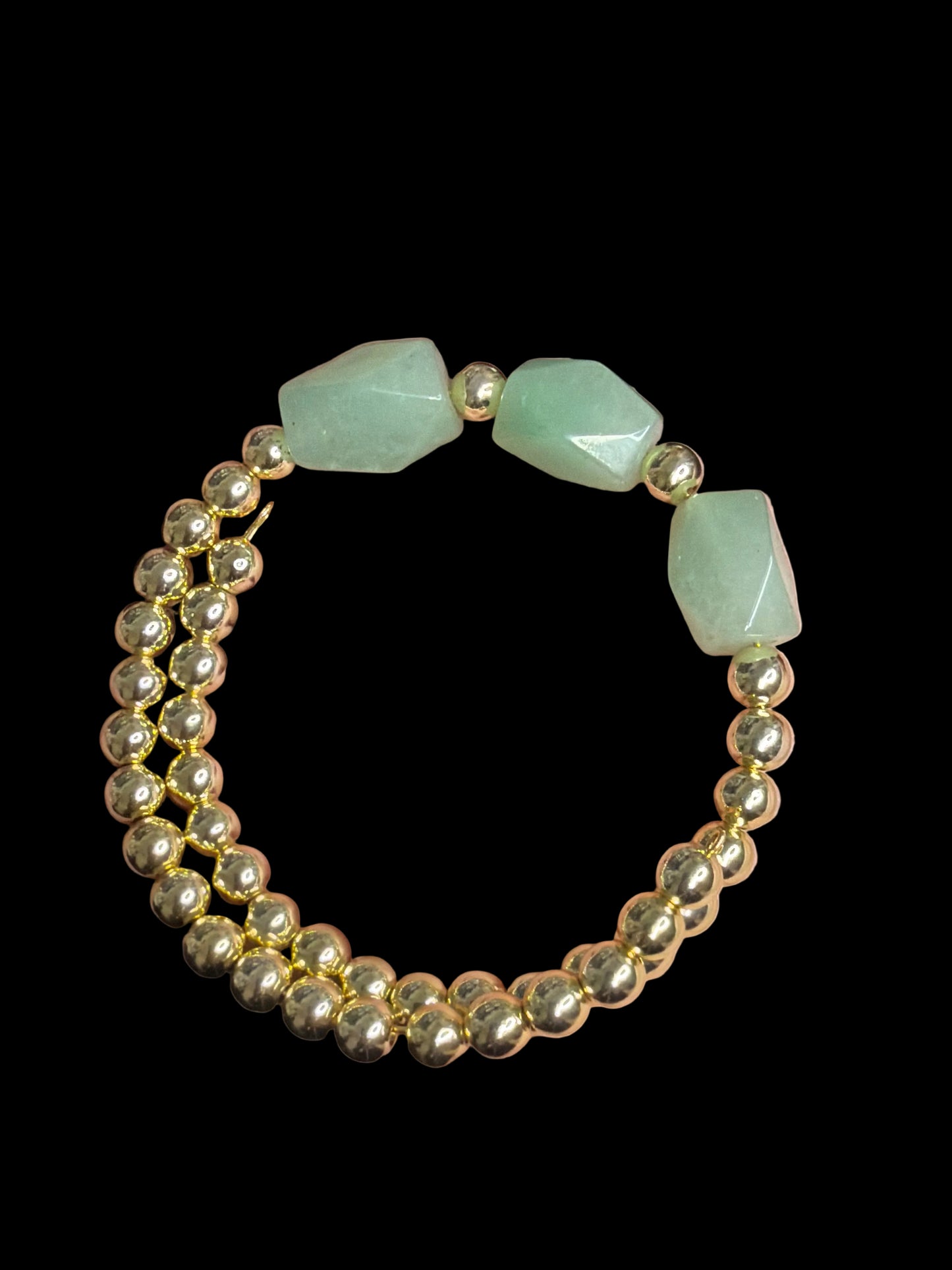 Faceted Jade & Gold Filled Bracelet