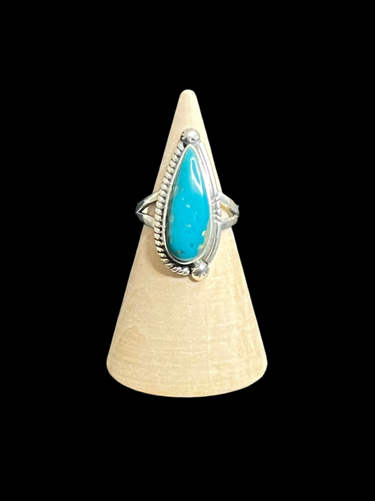 Kingman Turquoise Sterling Silver Ring - size 6