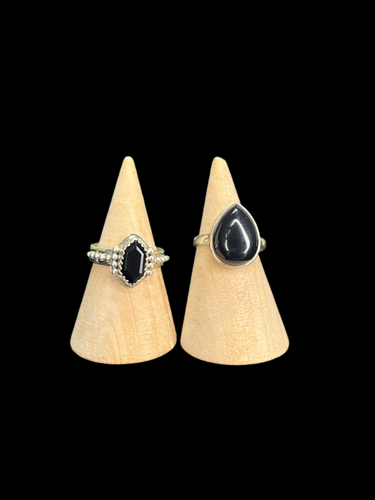 Black Onyx Sterling Silver Rings