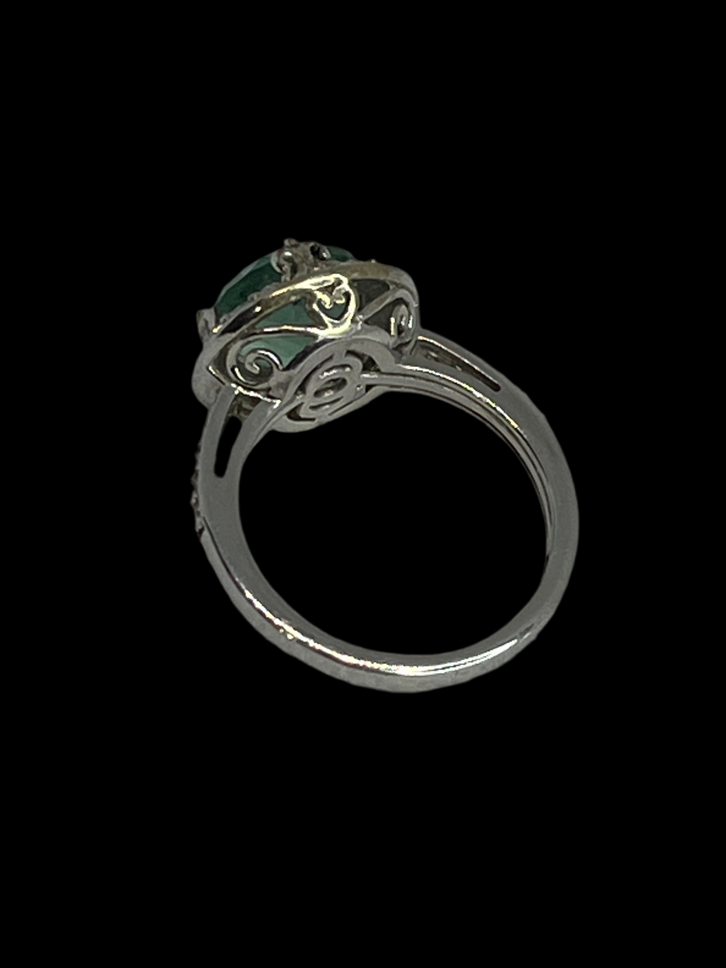 Aquamarine & White Topaz Sterling Silver Ring - Size 8