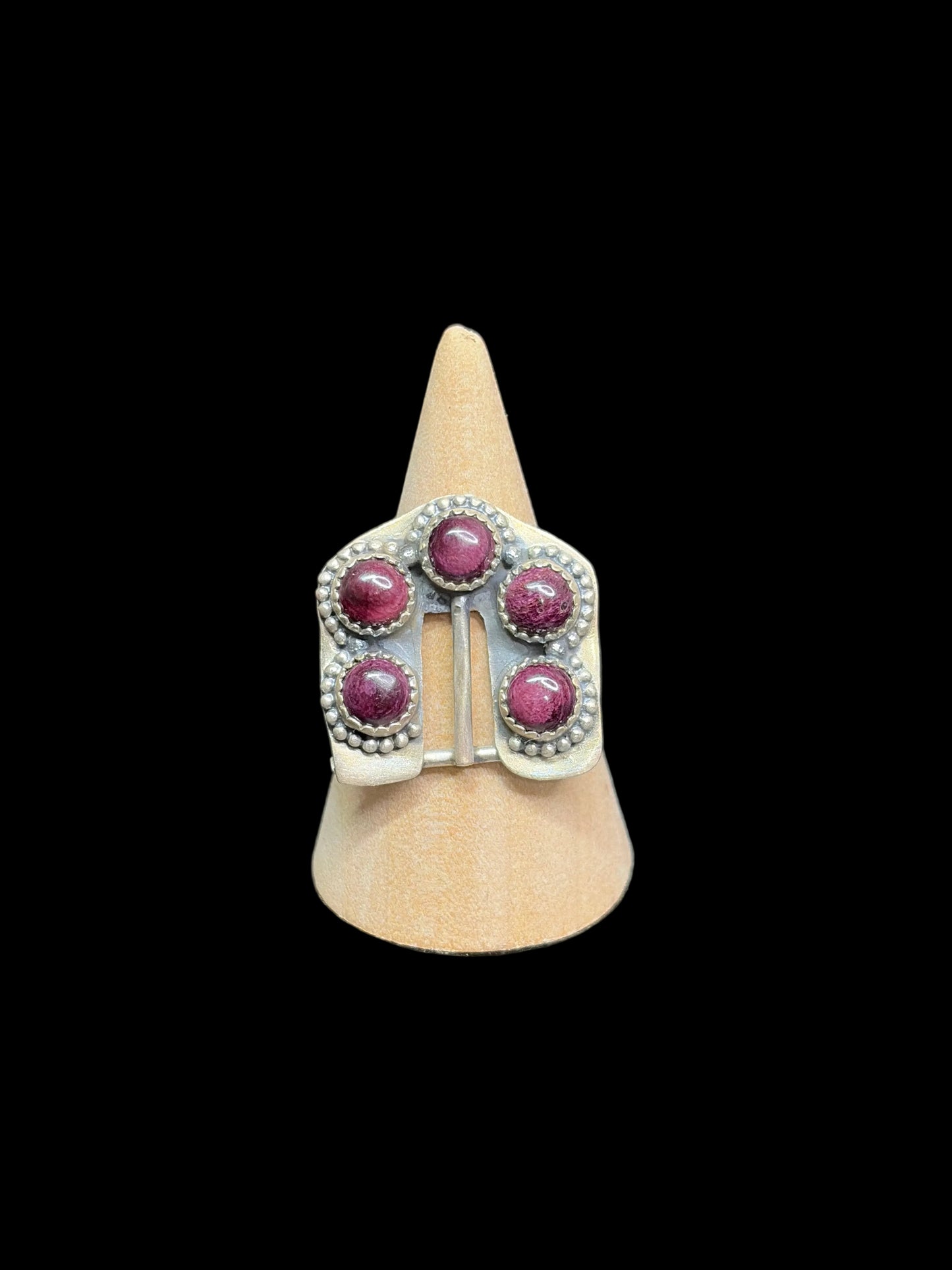 Purple Spiny Buckle Ring - Adjustable