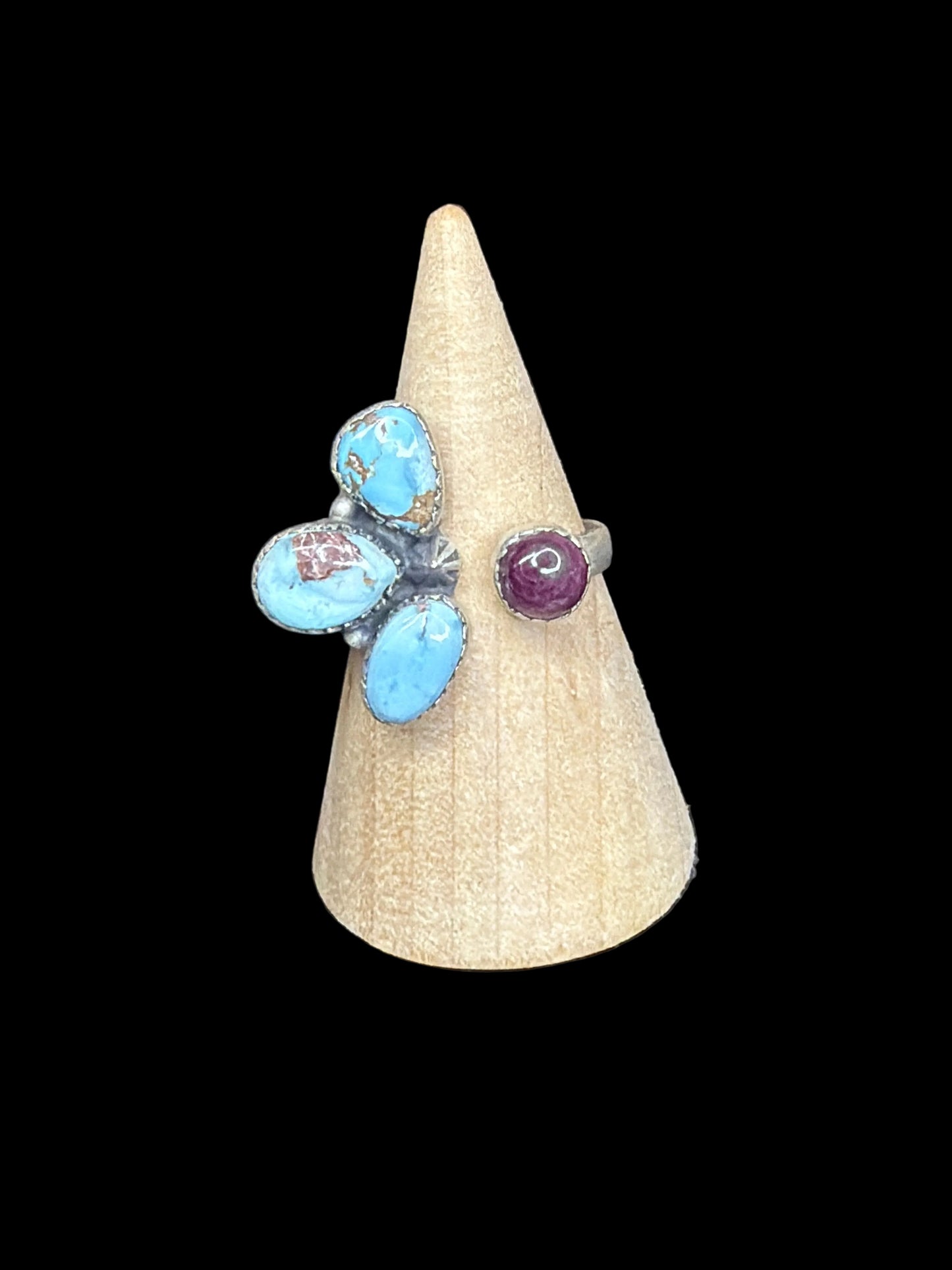Golden Hills Turquoise & Purple Spiny Floater Ring
