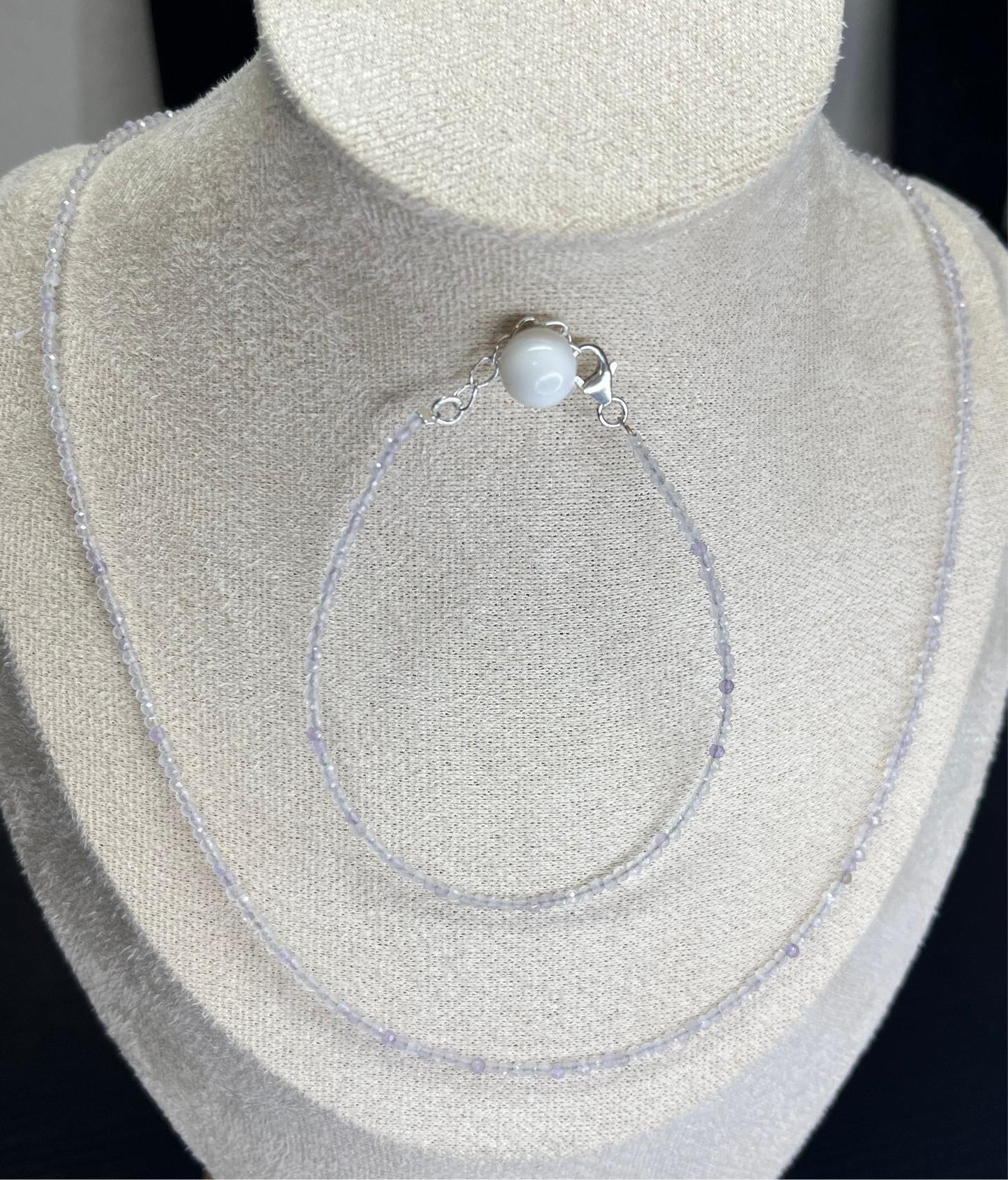 Faceted Natural Gemstone Necklace & Bracelet Sets