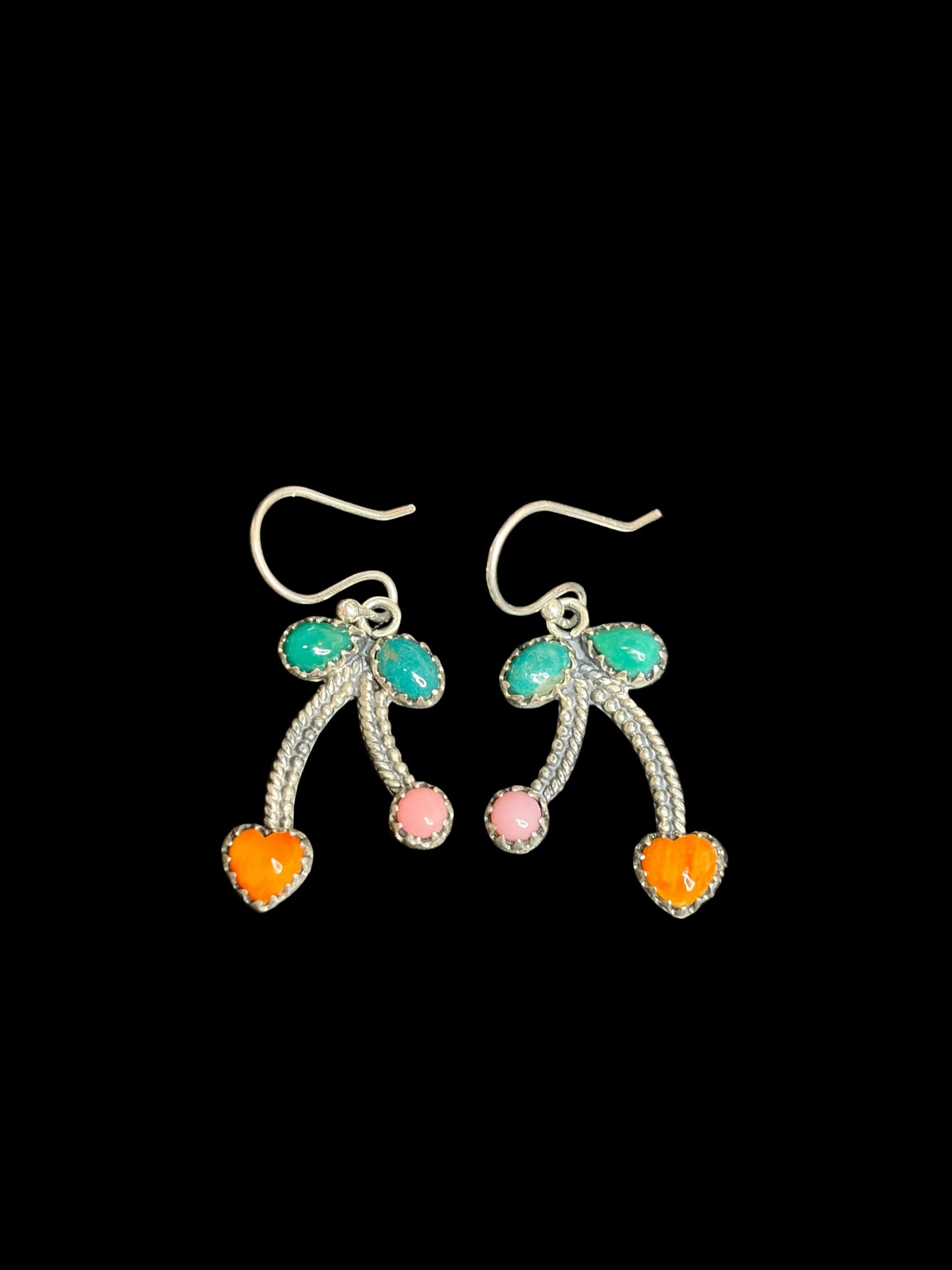 Handcrafted Multi-Stone Cherry Earrings