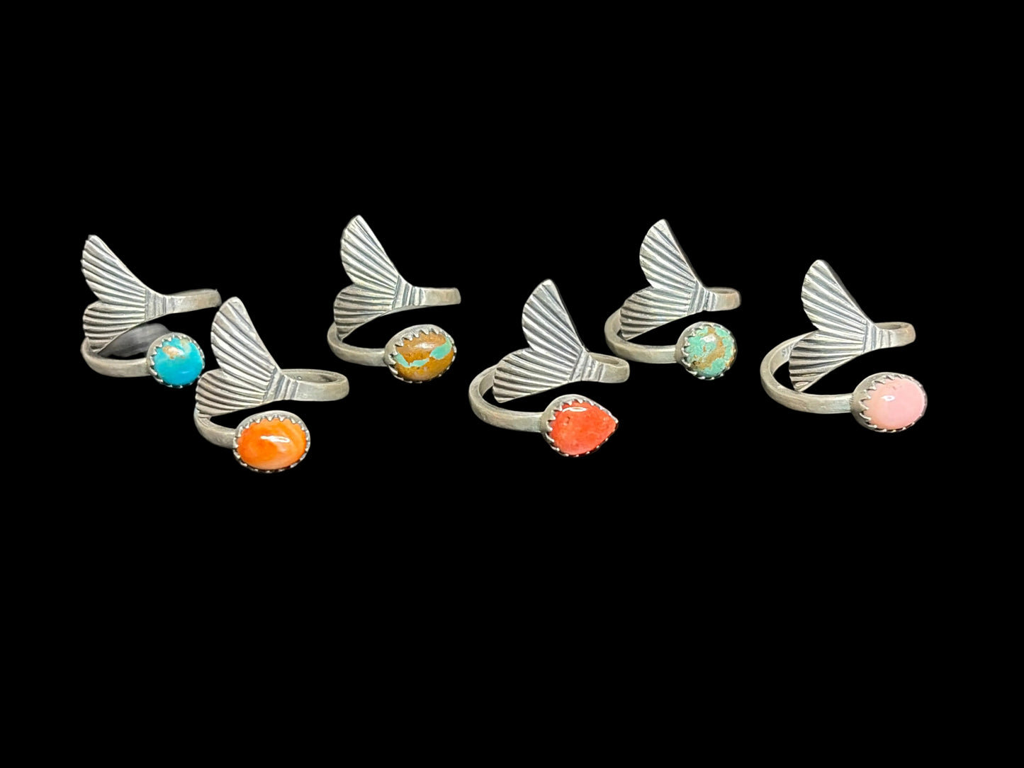 Handcrafted Silver Fin Jewelry Bypass Mermaid Rings
