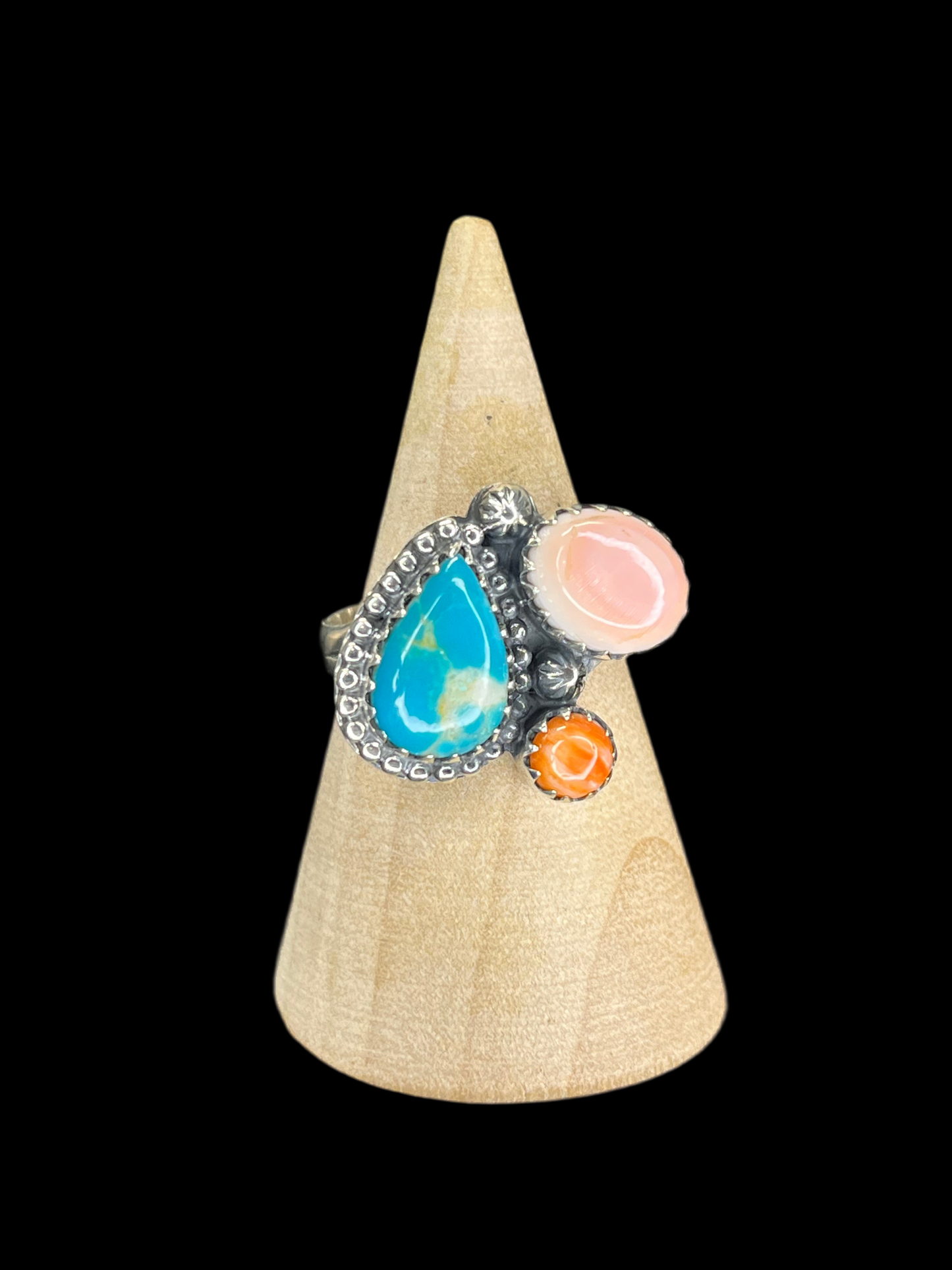 Size 8 Sterling Silver & Natural Stone Rings