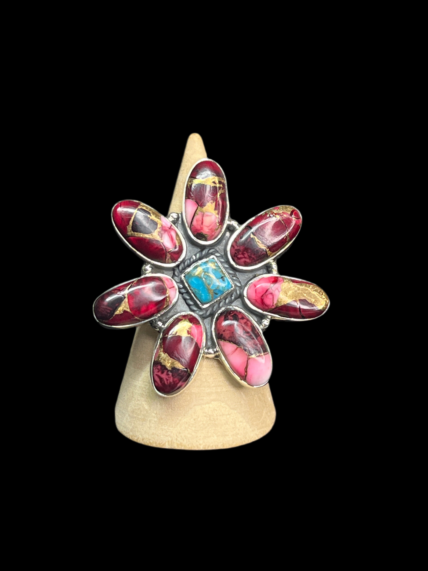 Dahlia Cluster Statement Rings - Adjustable