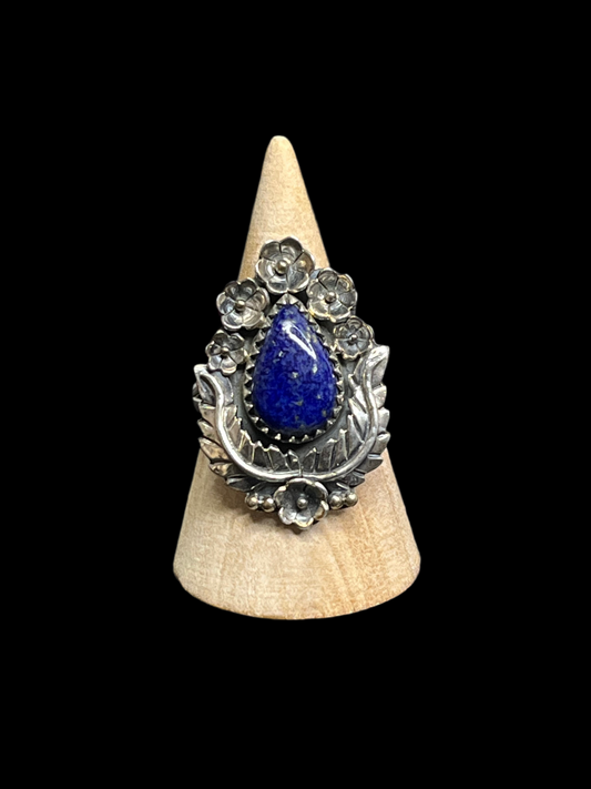 Handcrafted Lapis Lazuli Ring - size 10