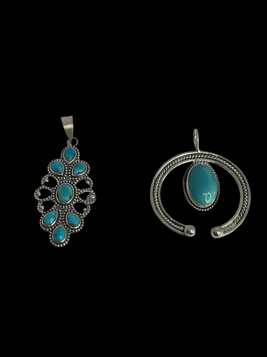 Mojave Turquoise Sterling Silver - Pendants