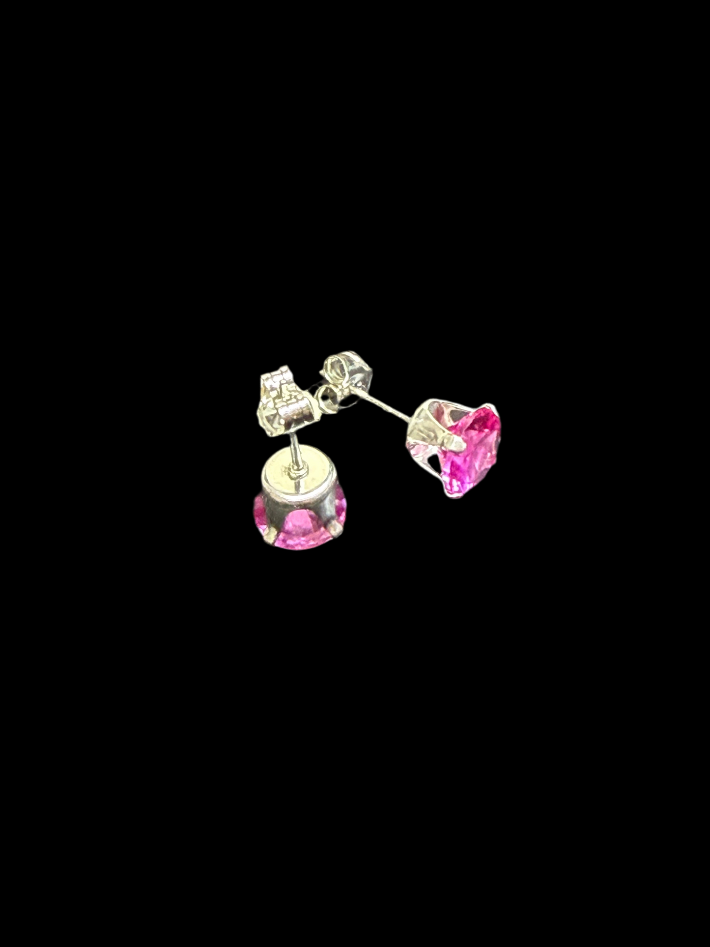 Pink Sa pphire Stone Earrings