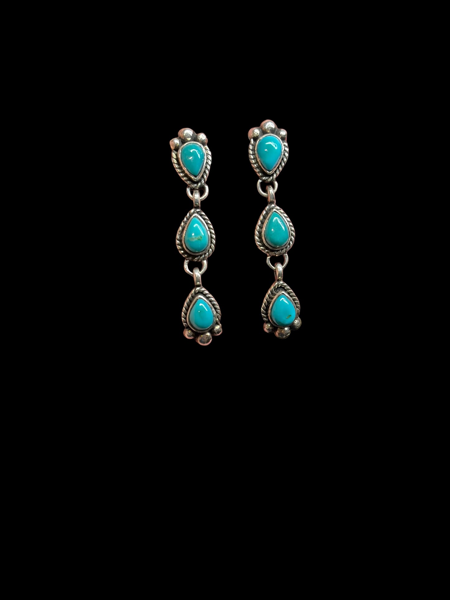 Handcrafted Kingman Turquoise Drop Earrings