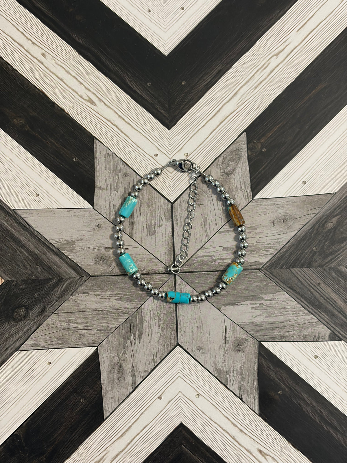 Desert Steel & Kingman Turquoise Bracelet