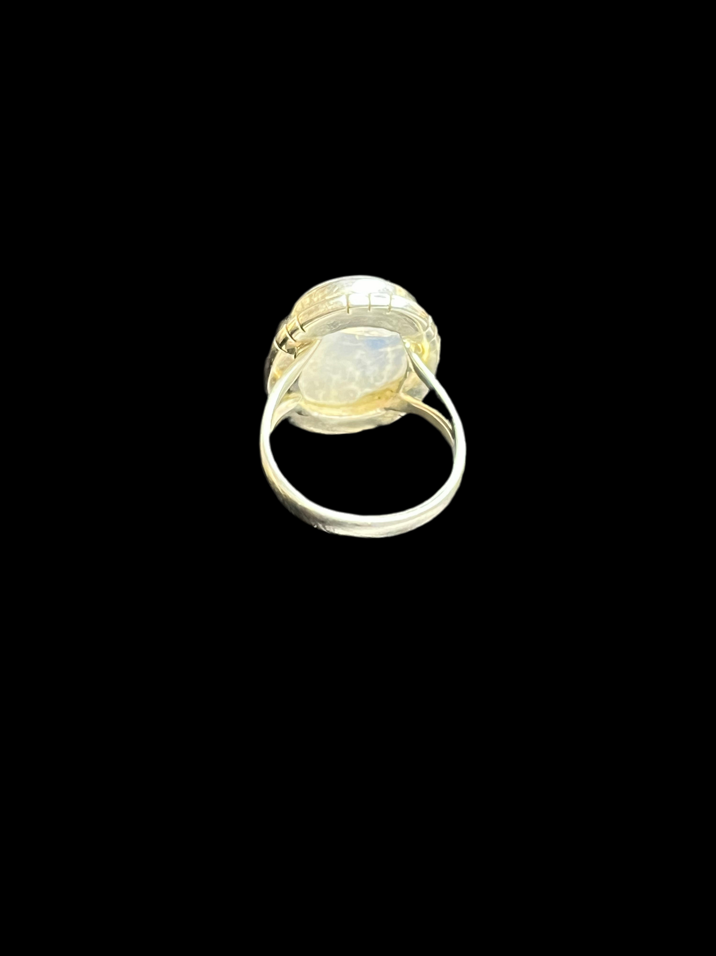 Rainbow Moonstone Sterling Silver Ring - Size 8