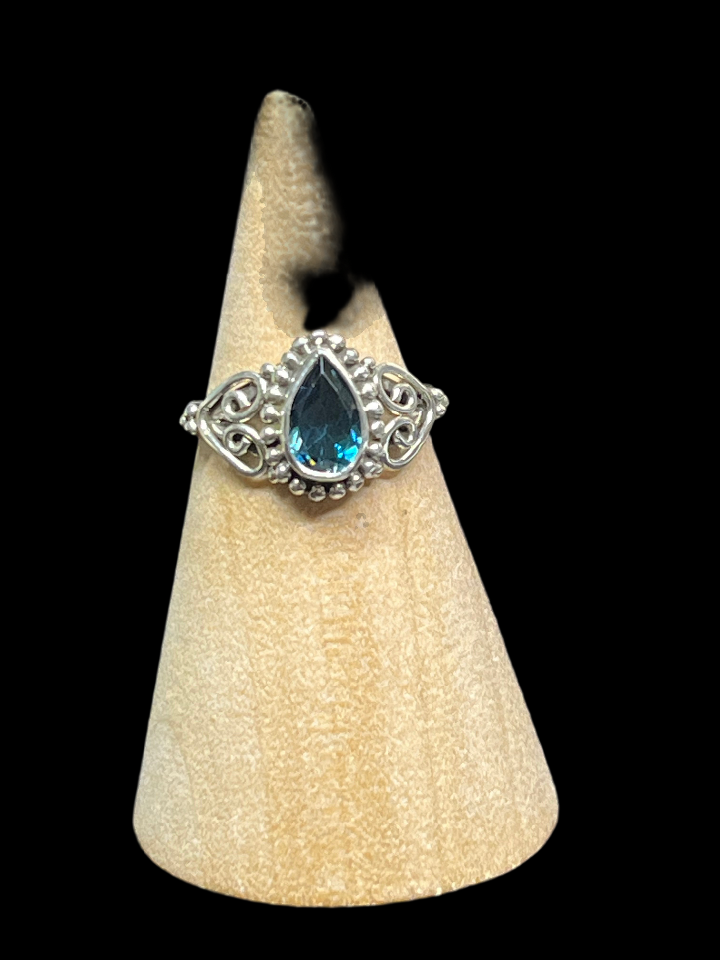 Blue Topaz Sterling Silver Rings - size 5 & 6