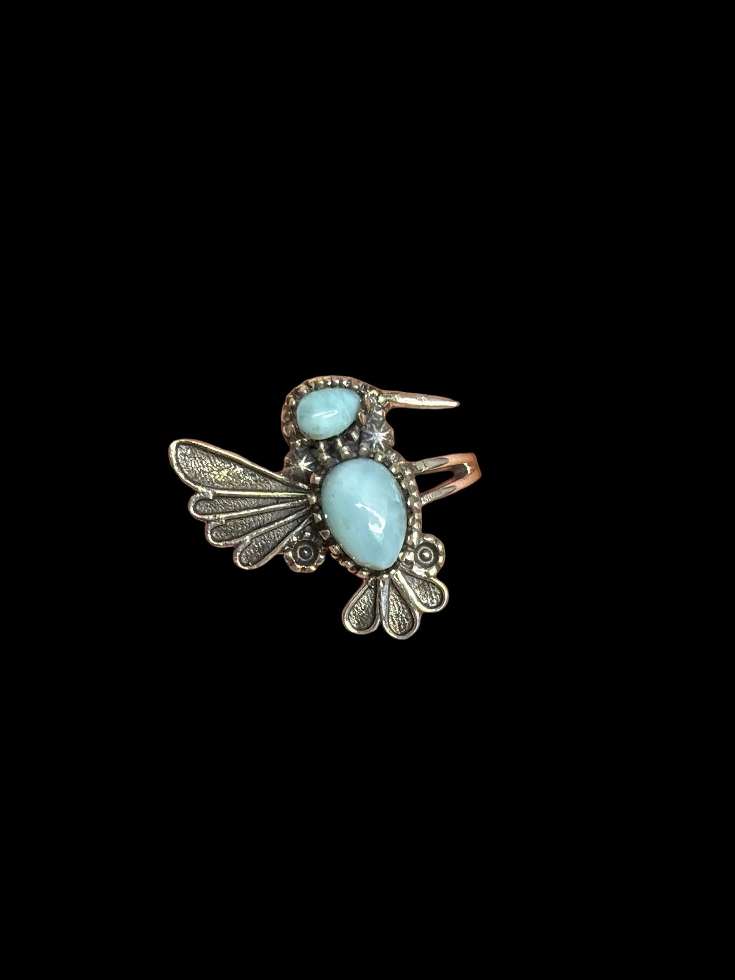 Larimar Hummingbird Rings