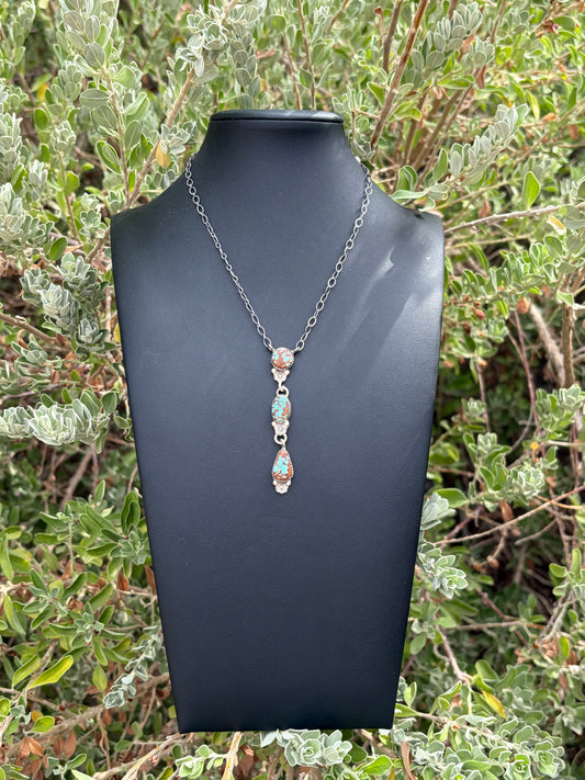 Number 8 Turquoise Mini Lariat Necklace