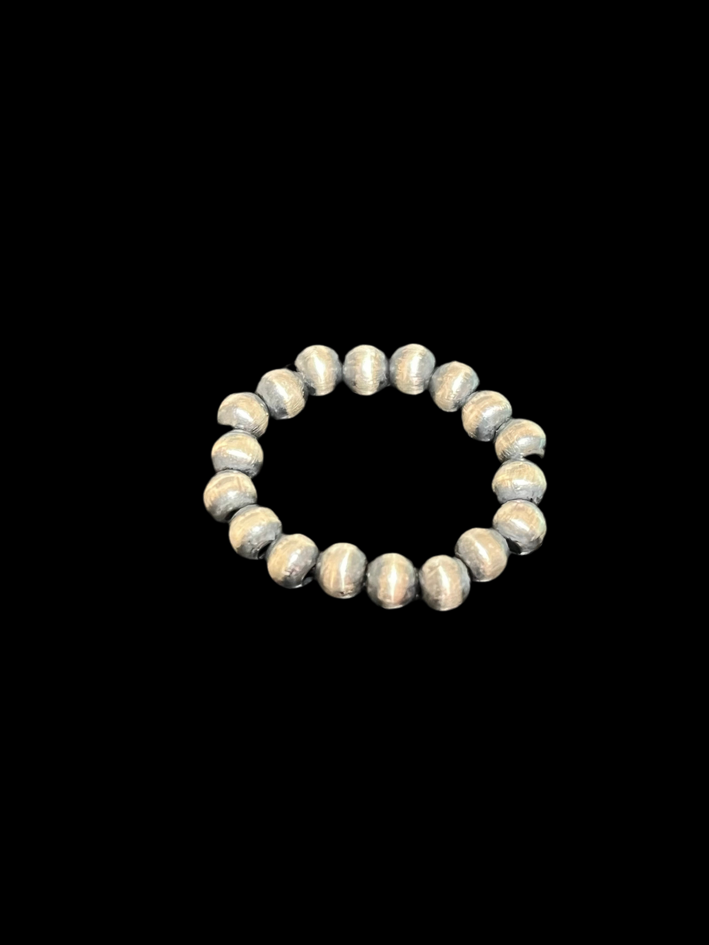 Machine Made Sterling Silver Pearl Stretch Ring - size 6-10