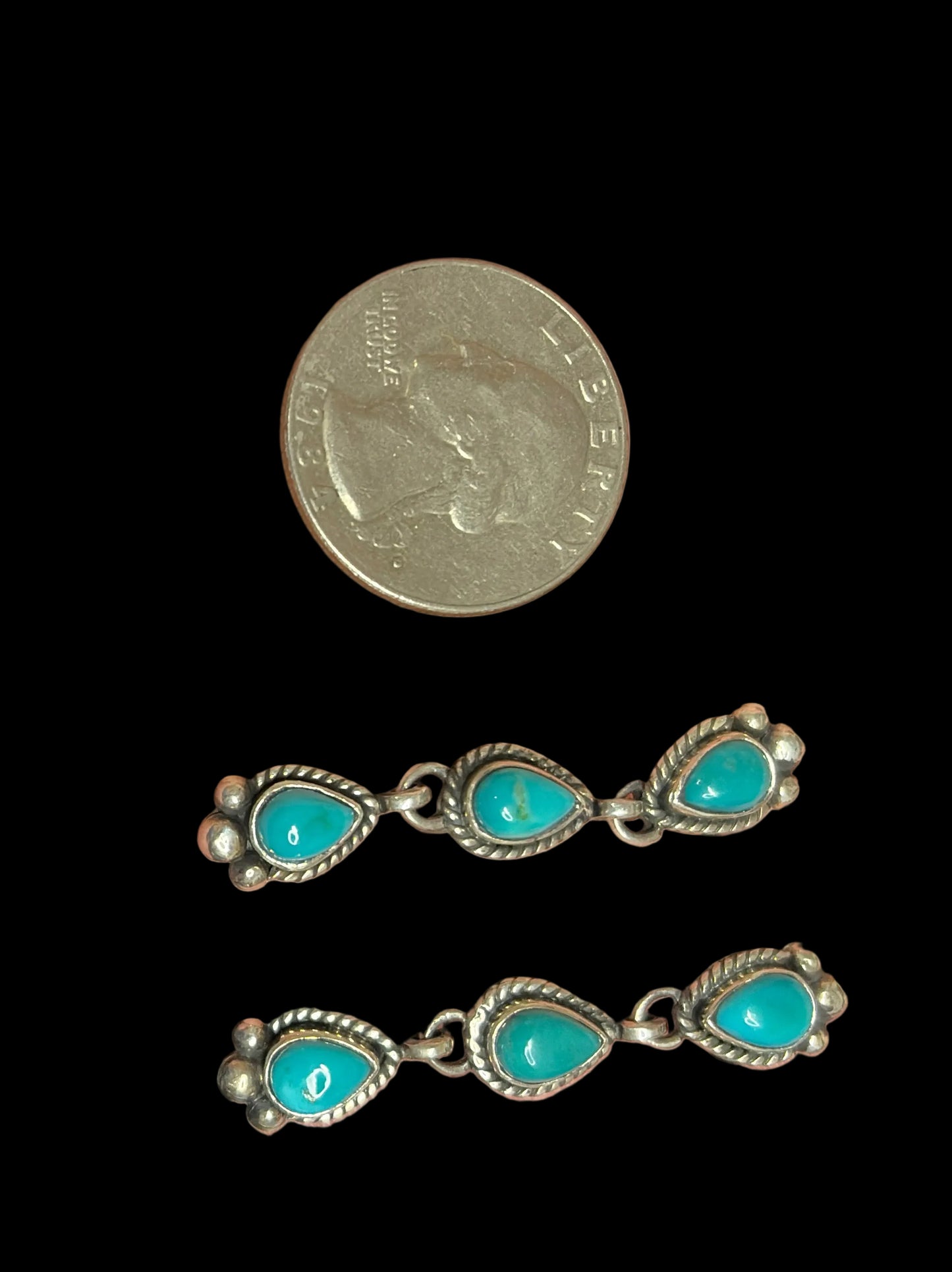 Handcrafted Kingman Turquoise Drop Earrings
