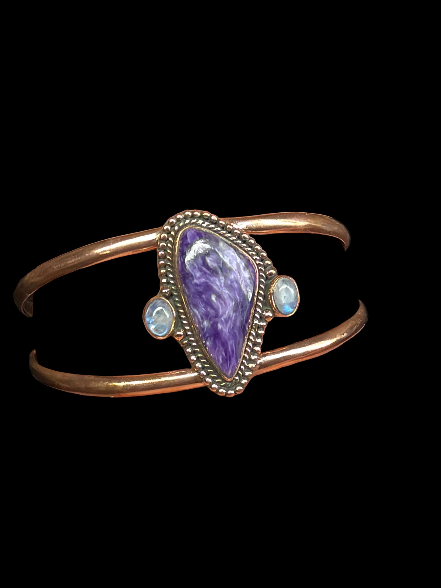 Copper - Charoite & Moonstone Cuff